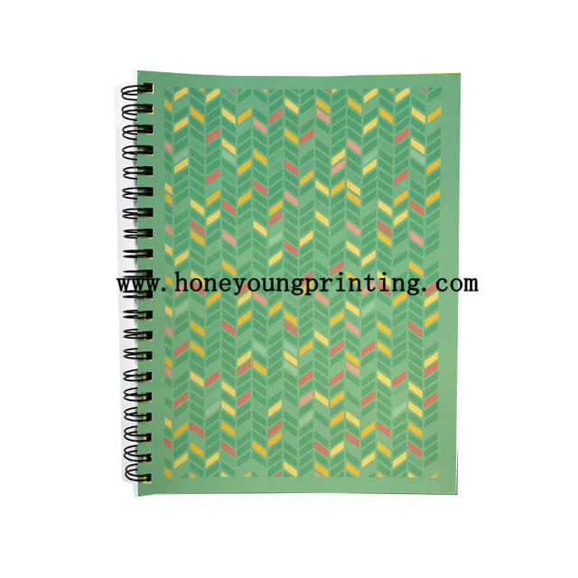 Double spiral notebook 6 subject with insert color paper single line assorted designs