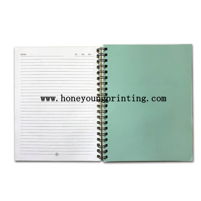 Double spiral notebook 6 subject with insert color paper single line assorted designs