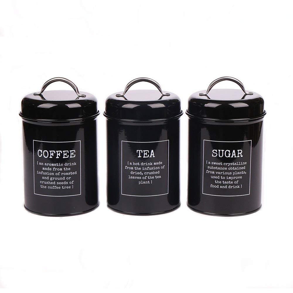 3 pieces metal tea coffee sugar canister sets jars tin 3 pieces metal tea coffee sugar canister sets jars tin