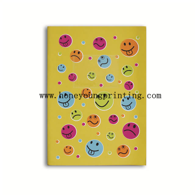 Water proof coated silk printing staple binding ruled student exercise book