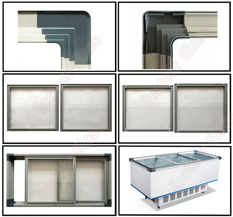 Flat Door for Glass Top Freezer with Assembly Frame