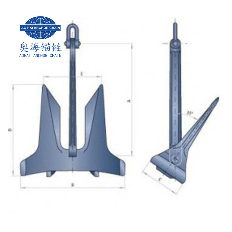 High Holding Power AC14 Hhp Stockless Marine Anchor