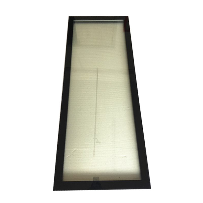 new design narrow aluminum frame glass door with silk screen
