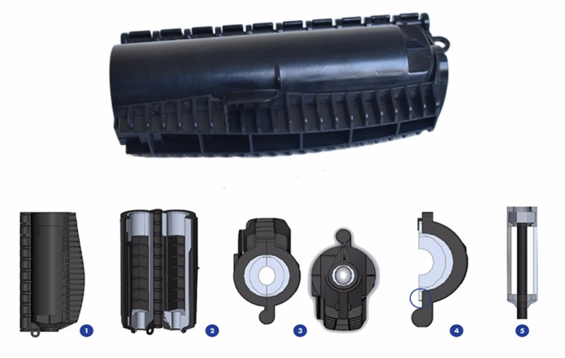 Gel seal closure 12 to antenna short version