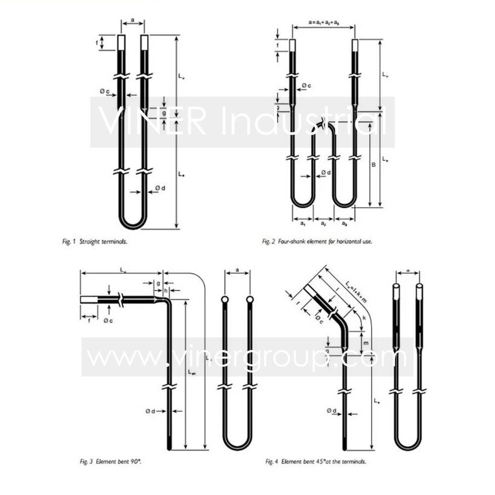 L type Molybdenum Disilicide Mosi2 Heating element 1800C