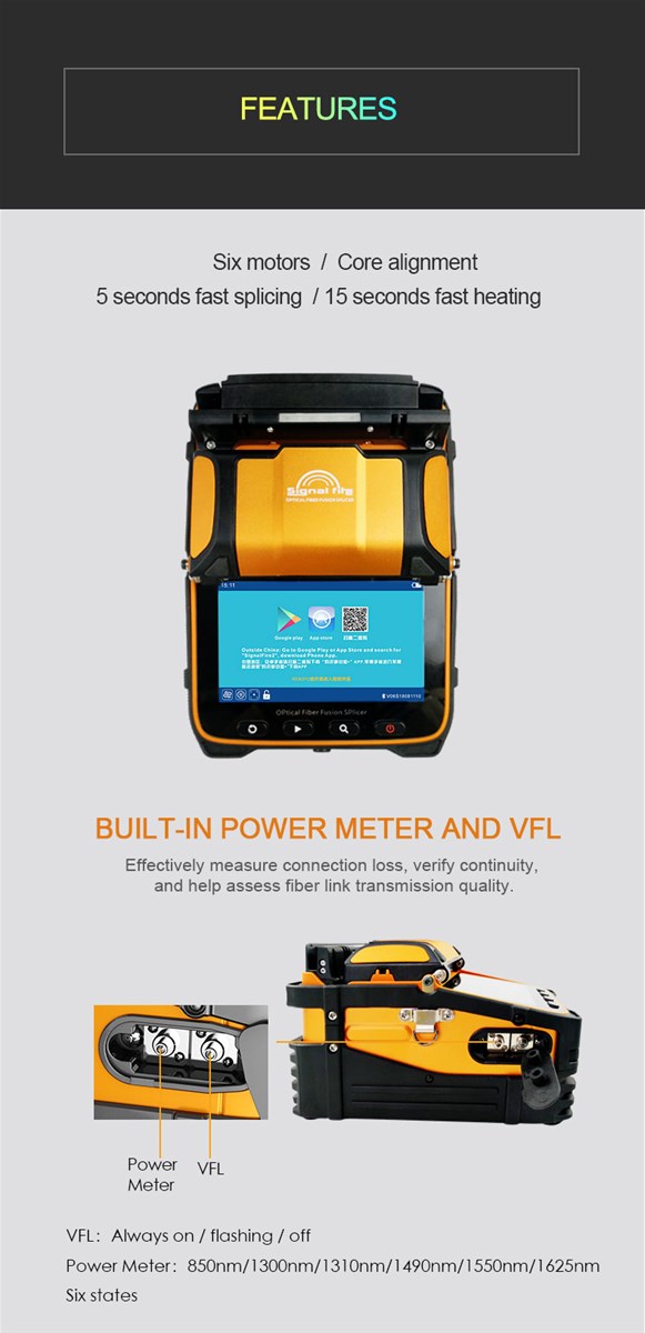 Inexpensive Splicing Machine Signal Fire Original Factory Model AI9 with Six Motors Builtin Vfl and Opm