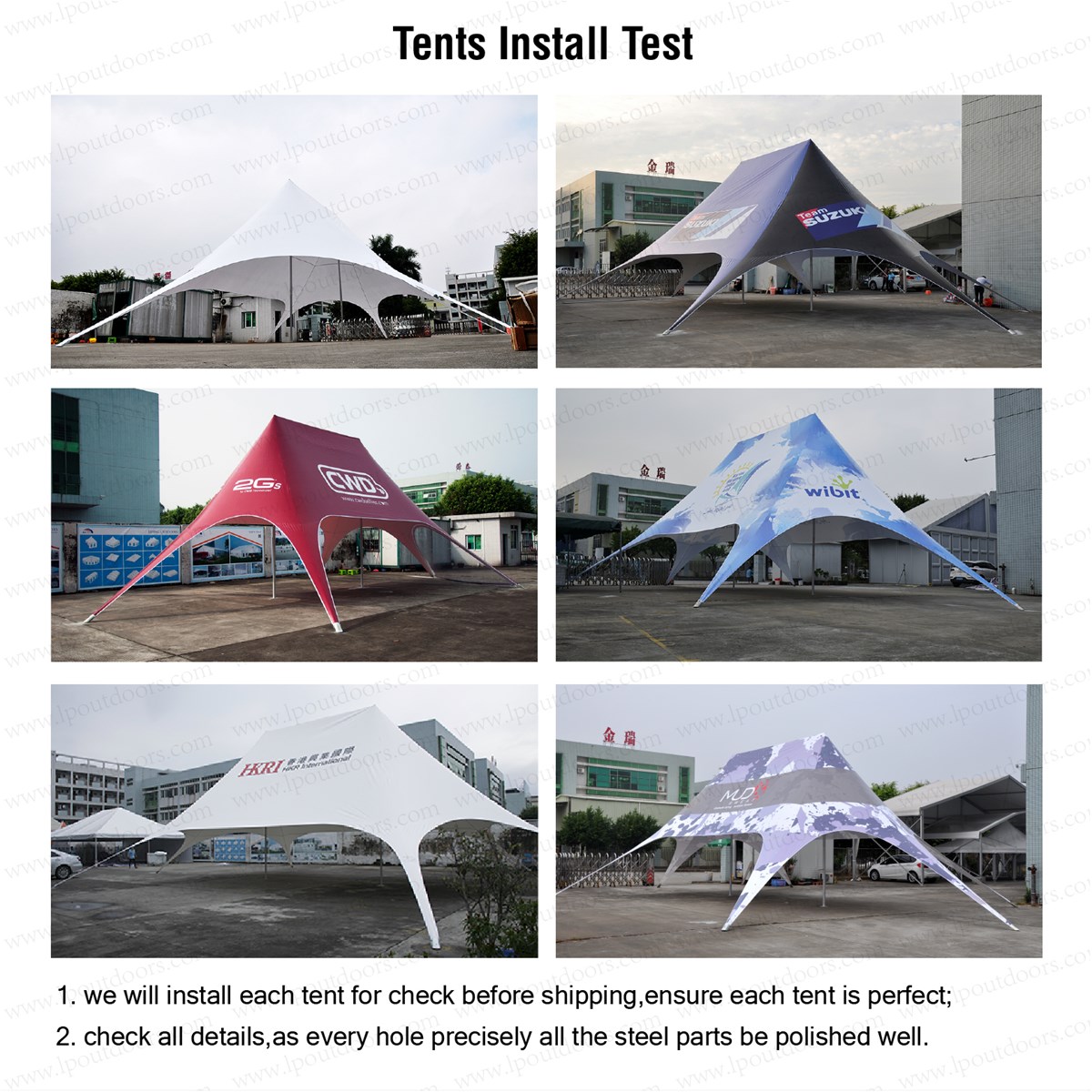 Double peak advertising star tent for outdoors event