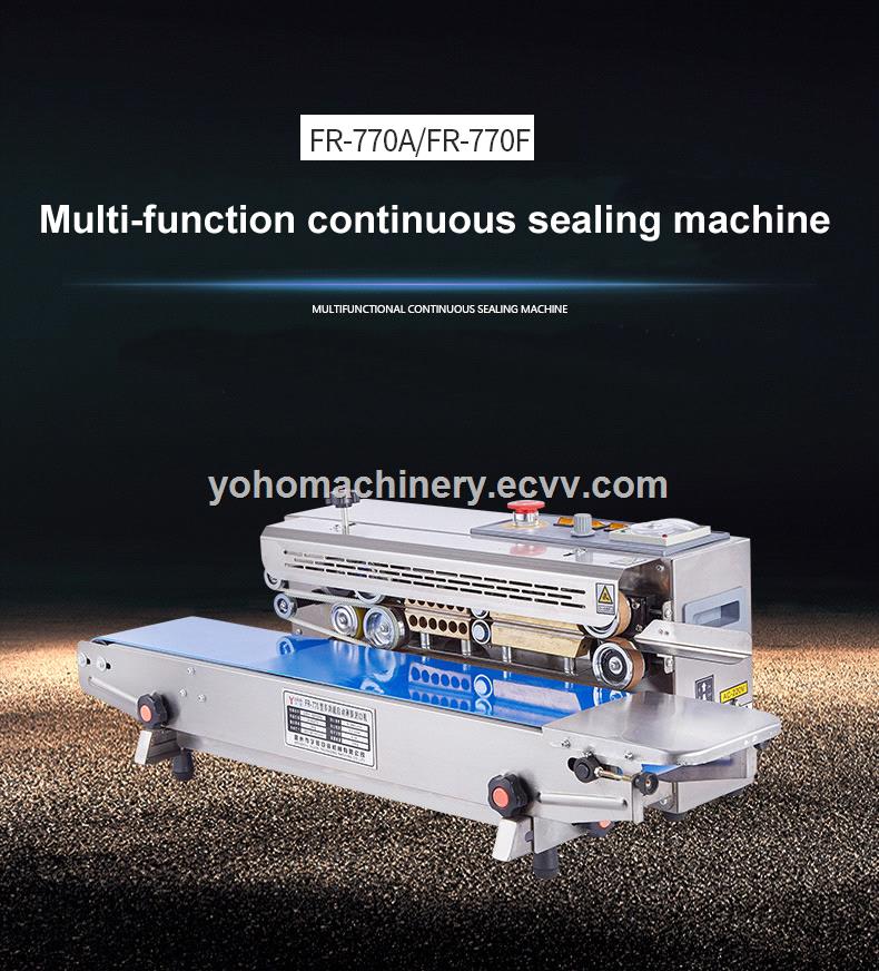 FR770A Automatic horizontal plastic film bags heat sealing machine continuous band sealer machine