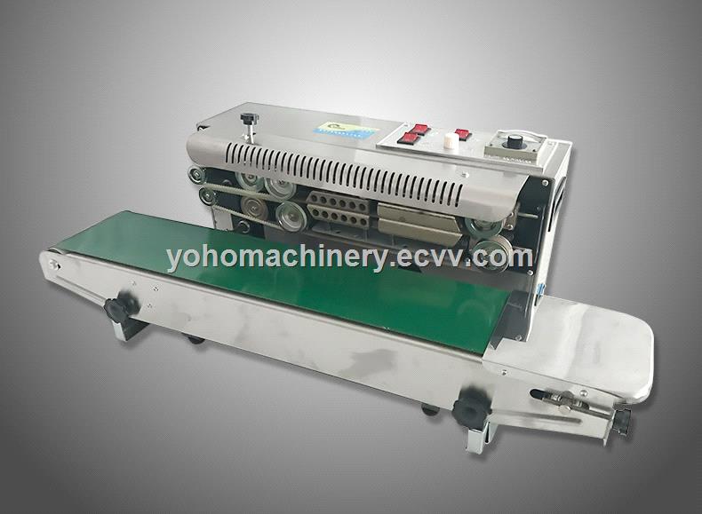 FR900k Continuous Portable Plastic Heat Food Band Sealer Seal Packing Bag Sealing Machine