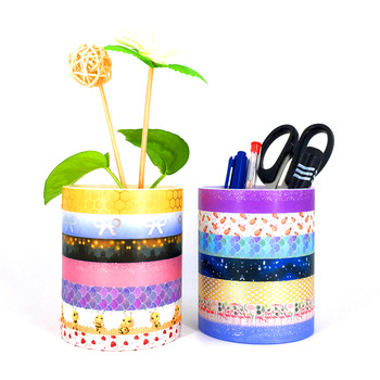 Custom printed washi tape gold foil washi tape with dispenser