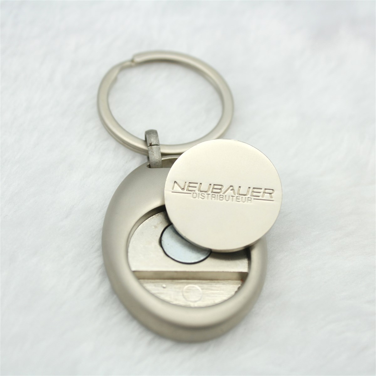 Metal Coin Holder Keychian ZAMAC Keyring