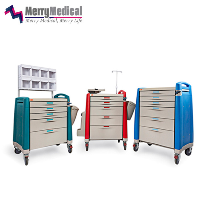 Hospital Medical Plastic Trolleys Crash Cart Factory Direct Supplies