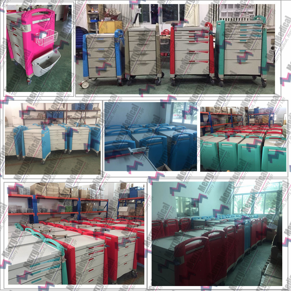 Hospital Medical Plastic Trolleys Crash Cart Factory Direct Supplies