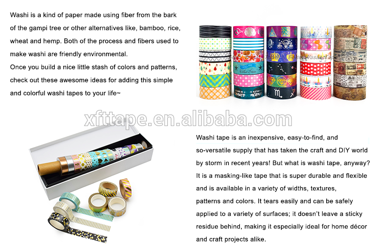 Wholesale CMYK Kawaii Rose Gold Foil Mini OEM Custom Printed Decorative Washi Paper Tape with Logo
