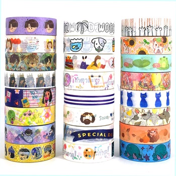 Wholesale CMYK Kawaii Rose Gold Foil Mini Oem Custom Printed Decorative Washi Paper Tape With Logo