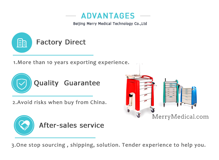 Hospital Medical Plastic Trolleys Crash Cart Factory Direct Supplies