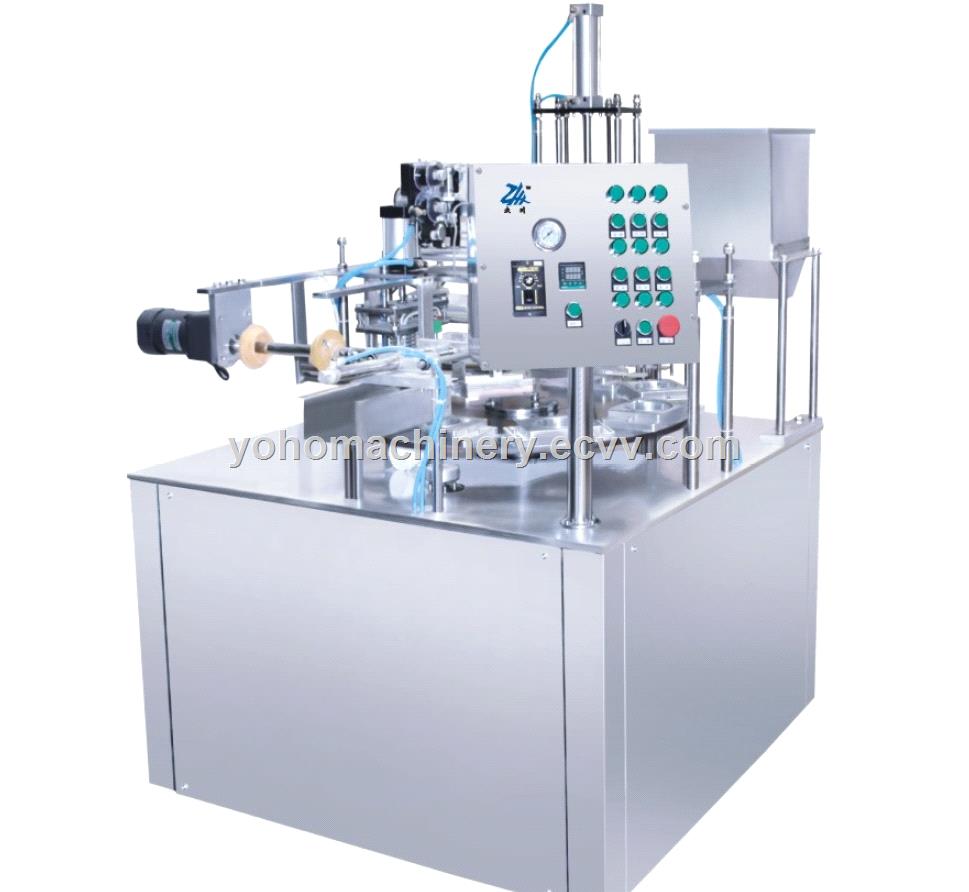 Automatic cup filling and sealing machine yogurt cup sealing machine