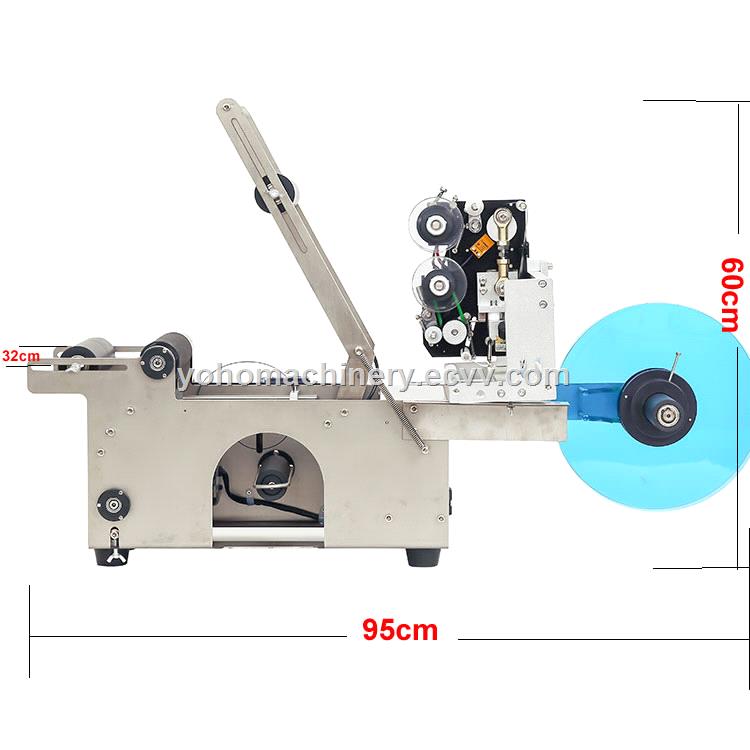 High Performance semi automatic round bottle labeling machine with code printer