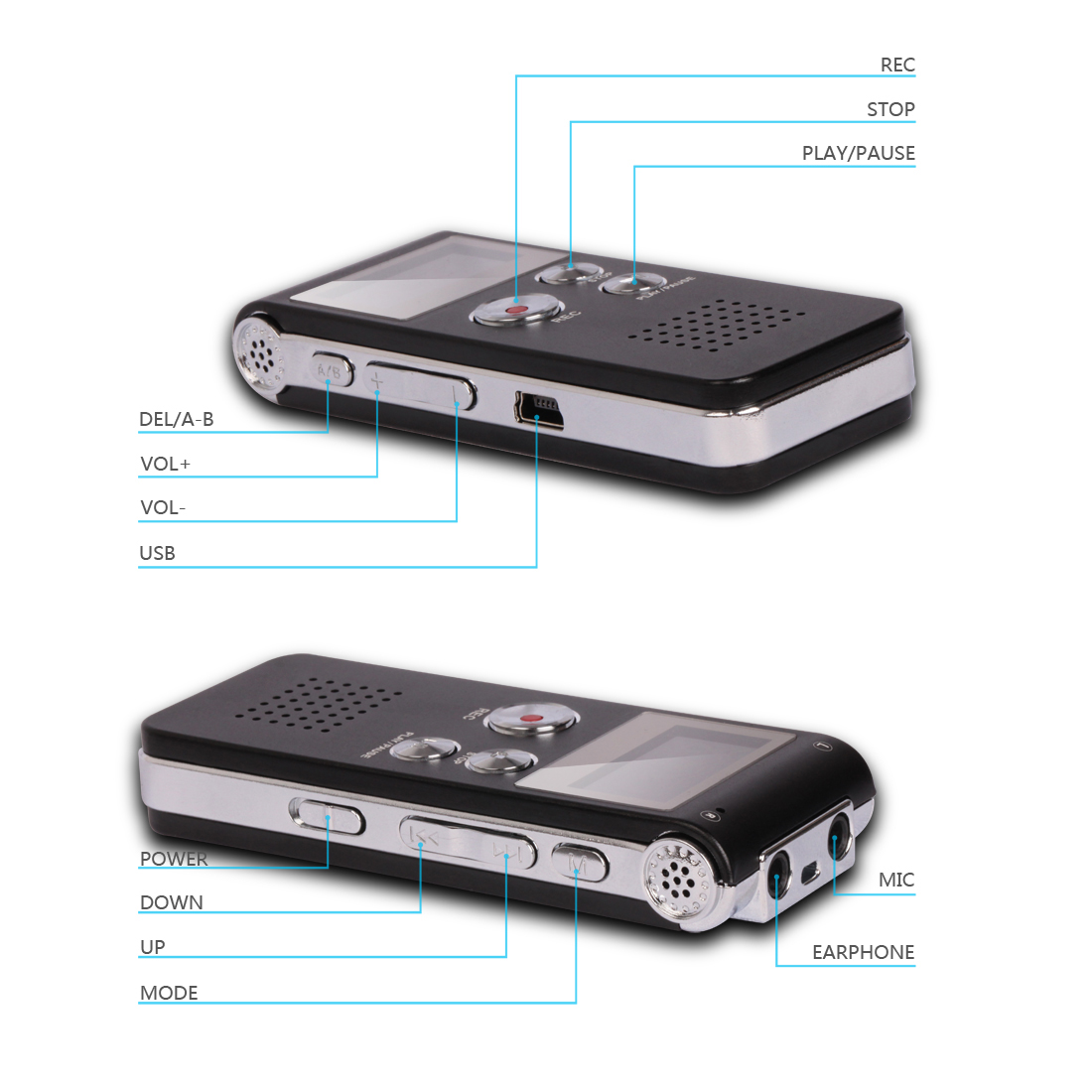 Strong Stability Electronics Equipment MP3 Player Mini Flash Drive Audio Digital Voice Recorder