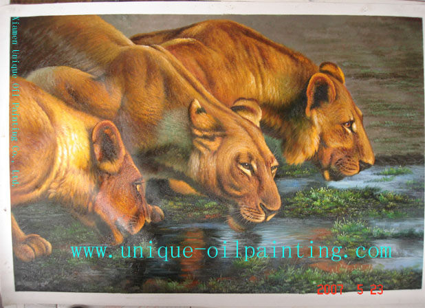 oil painting animal oil painting lion paintings