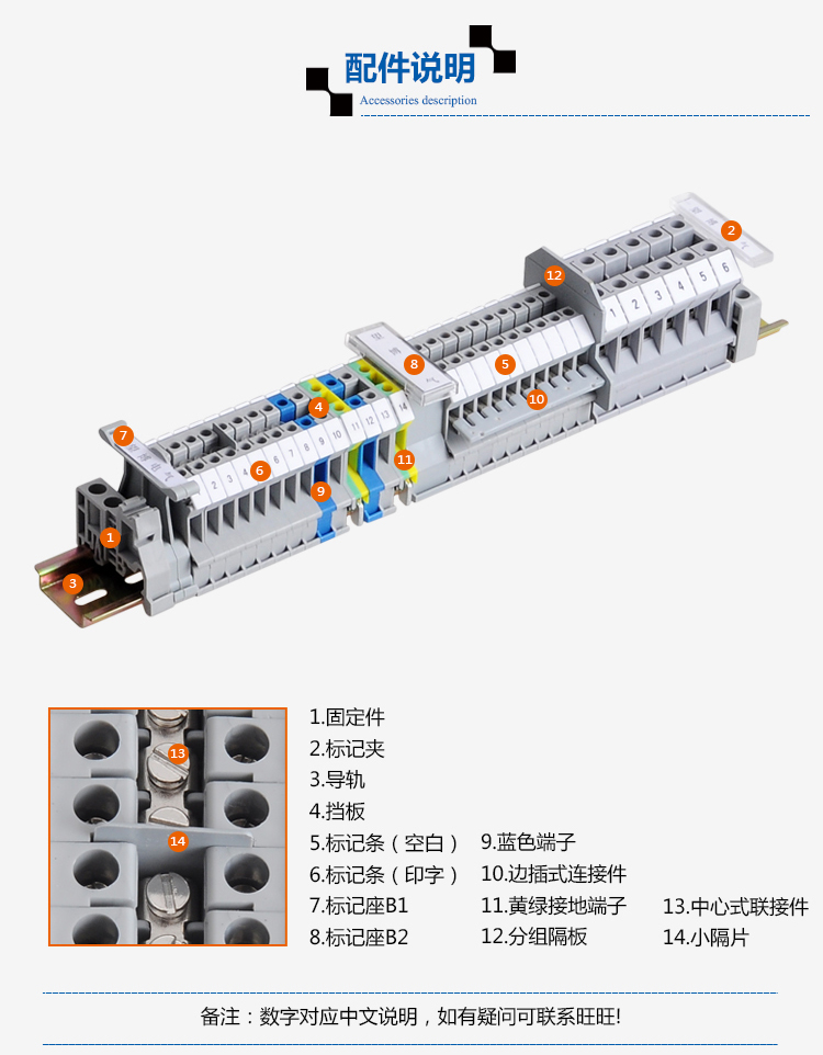 Screw terminal block DIN rail pure copper rail terminal block connector