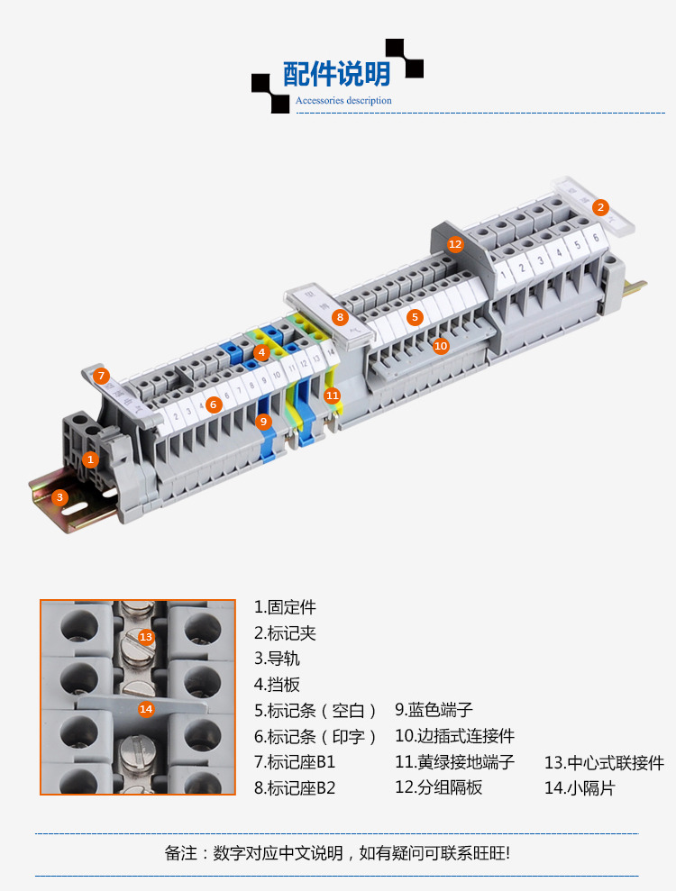 Screw terminal block UK10N DIN rail pure copper rail terminal block connector