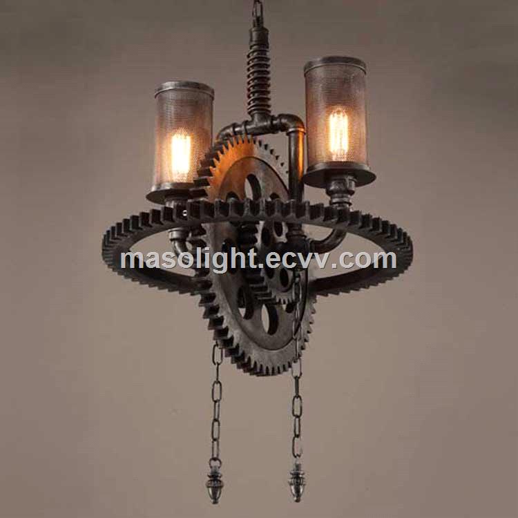 Antique iron hanging lamp industrial pipe chandelier 2020