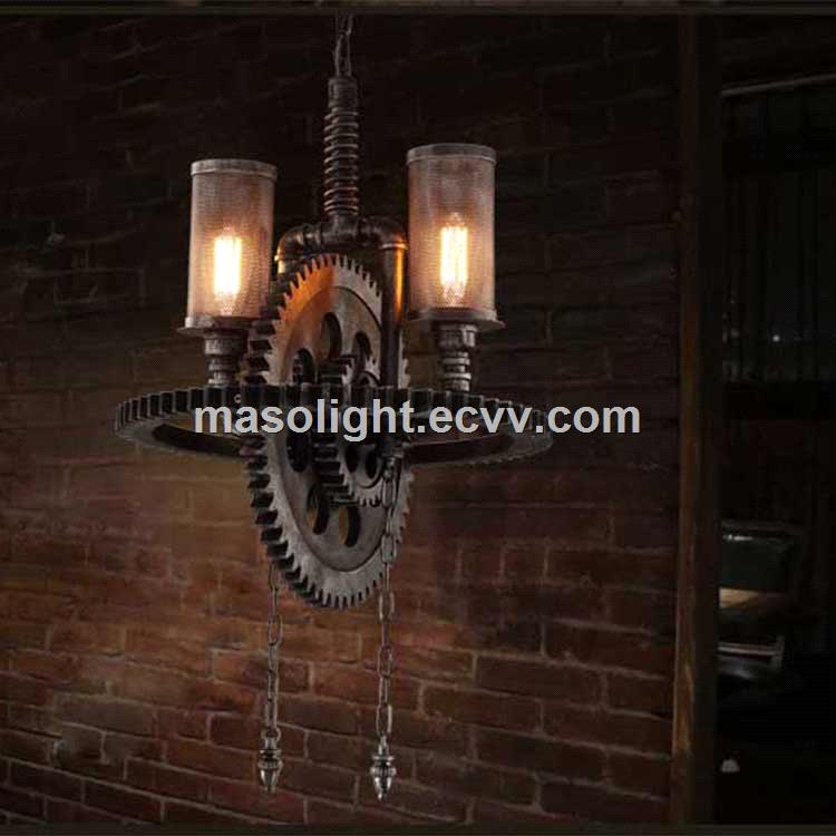 Antique iron hanging lamp industrial pipe chandelier 2020