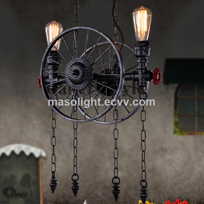 Indoor Retro Cycle Chandelier Creative Pendant Light and Wall Lamp