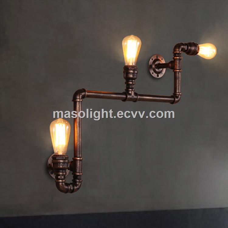 Industrial Lighting Iron Water Pipe Sconce Wall Light
