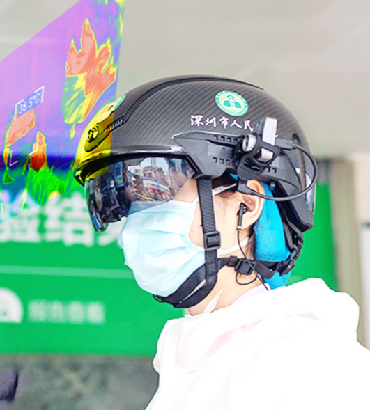 Smart Temperature Measuring Infrared Thermal AI Helmet Chinese police helmet coronavirus fight Fever Detection N901