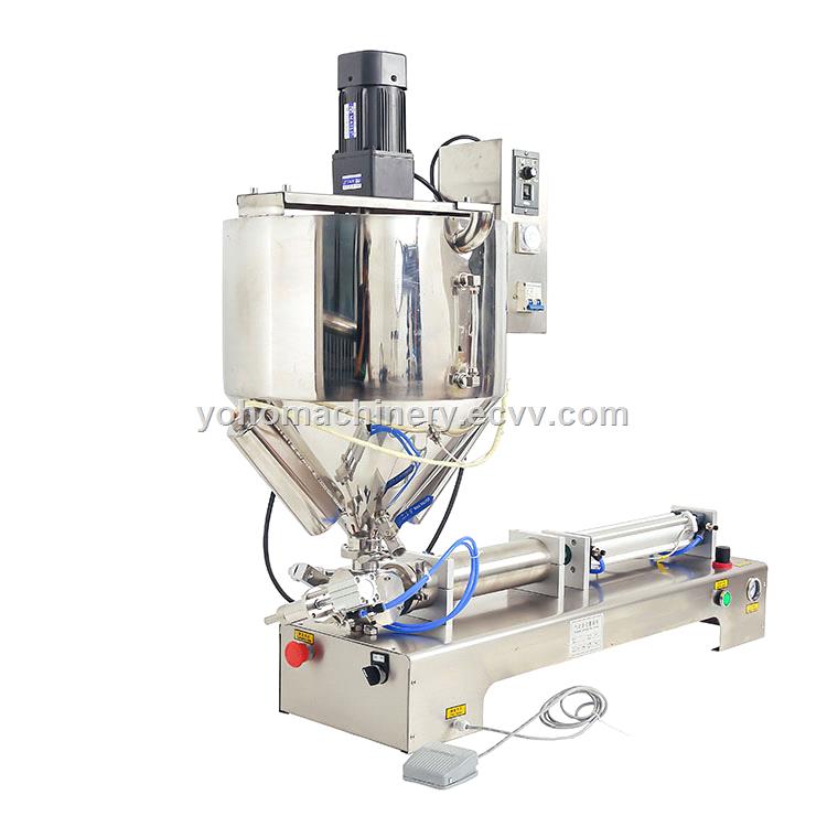 semiauto pneumatic paste filling machine jam ketchup yogurt cosmetic cream filling machines with heating mixer