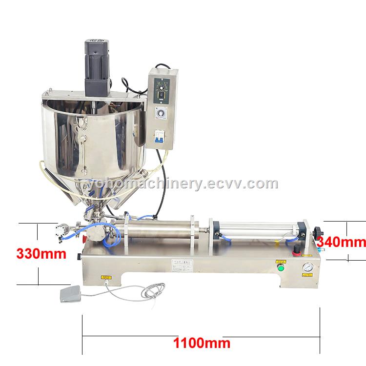 semiauto pneumatic paste filling machine jam ketchup yogurt cosmetic cream filling machines with heating mixer