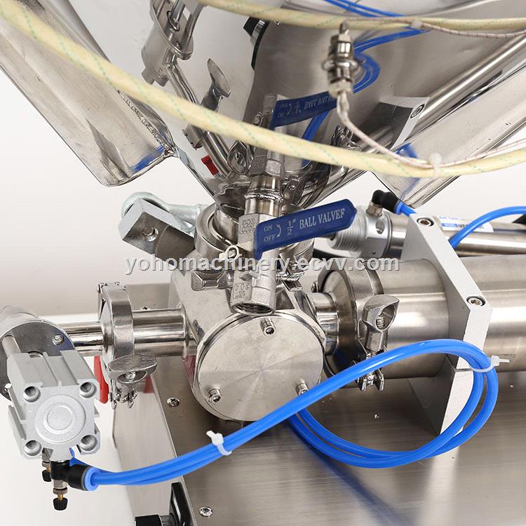 semiauto pneumatic paste filling machine jam ketchup yogurt cosmetic cream filling machines with heating mixer