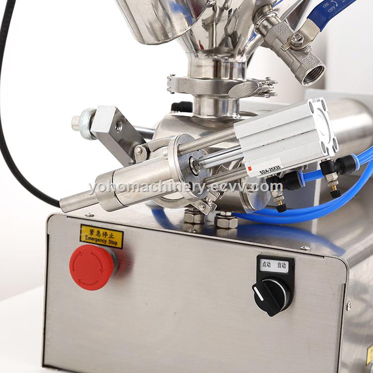 semiauto pneumatic paste filling machine jam ketchup yogurt cosmetic cream filling machines with heating mixer
