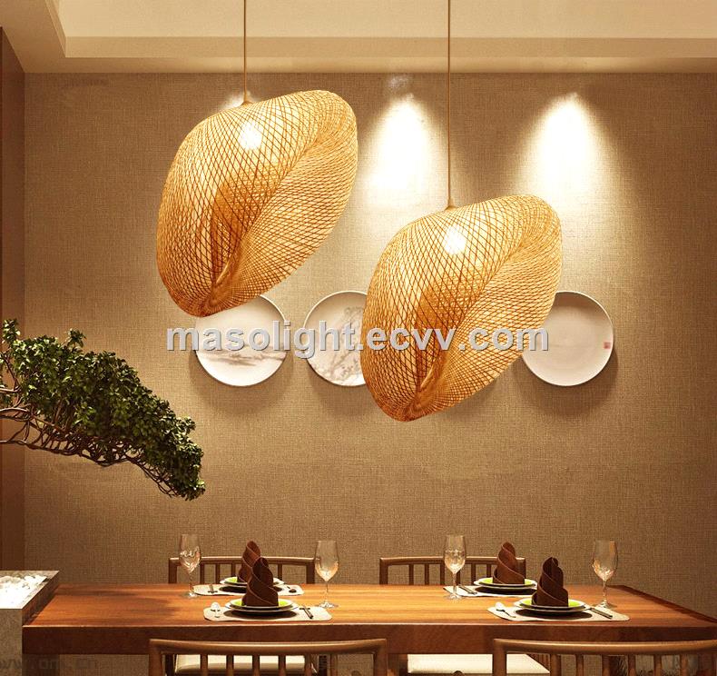 Bamboo cage design lamp interior pendant light led decoration light