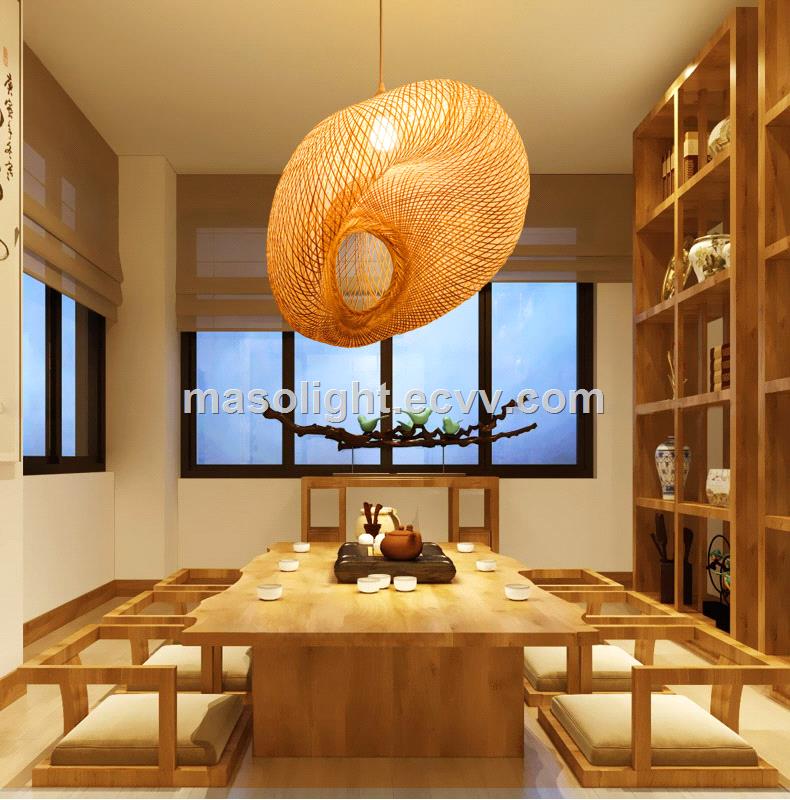 Bamboo cage design lamp interior pendant light led decoration light