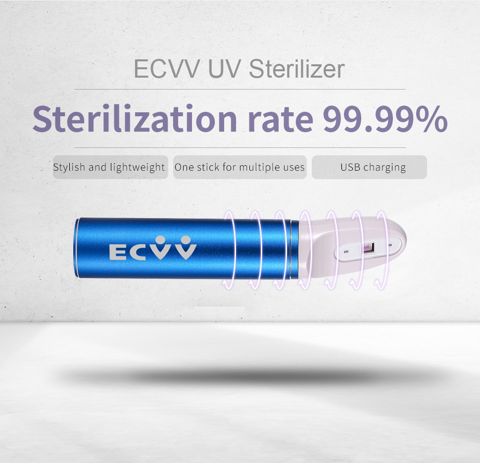 ECVV Portable Sterilizer Wand UV Disinfection Wand Ultraviolet Handheld Sanitizer Wand for Home Office Travel Use