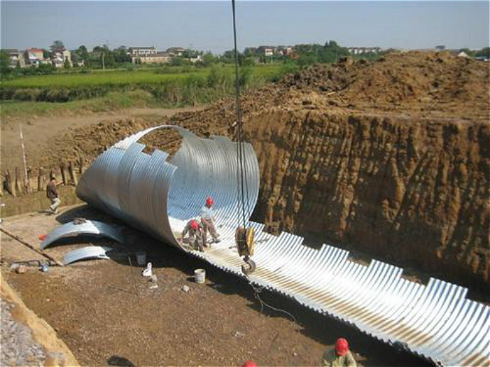 large diameter galvanized steel corrugated culvert drainage pipe