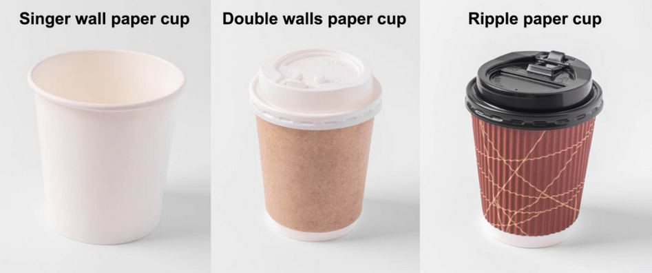 8oz 12oz 16oz Disposable Single WallDouble WallRipple Paper coffee Cups for cold drink and hot drink