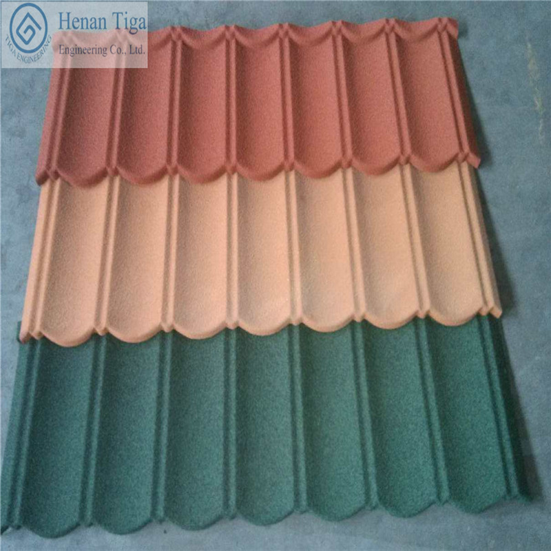 Low Price TIGA Factory supply Stone Chips Coated Roofing Tiles Gravel Steel Roofing Tiles