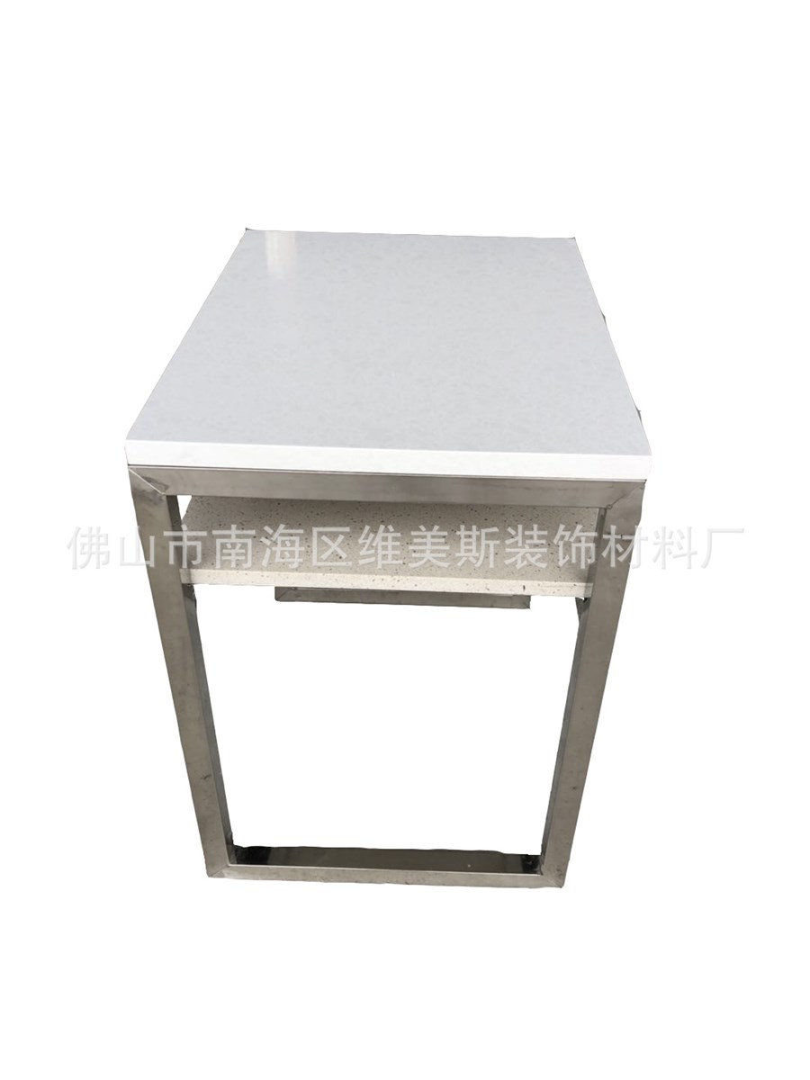 Foshan Weimeisi Decor Square White Marble Granite Table Top with Stainless Steel Stand Foshan Weimeisi Decor Square White Marble Granite Table Top with Stainless Steel Stand