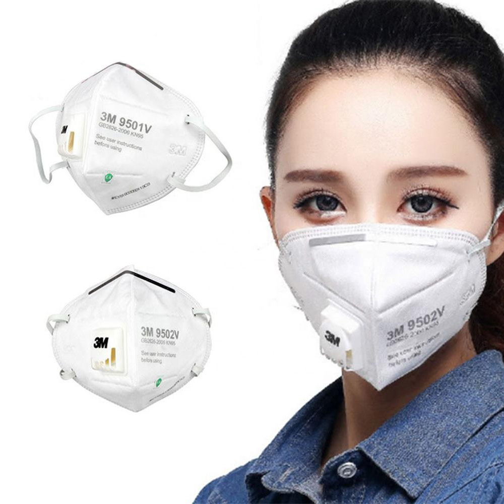 3M Respirator Mask 9502V KN95 N95 Disposable Face Mouth Mask Adjustable ...