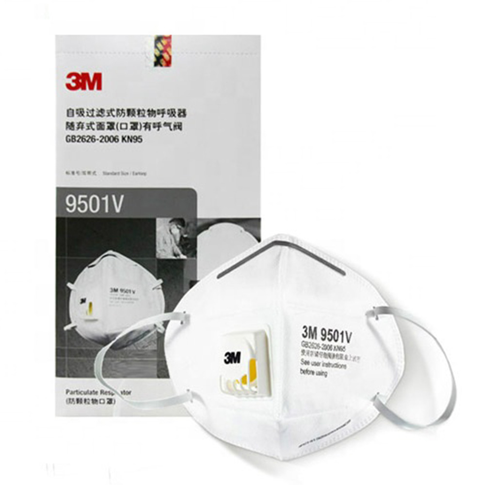 3M 9501V N95 Disposable Surgical Face Mask 25pcs/Box with Filters Respirator Breathing Valve Medical Masks N95 Mask