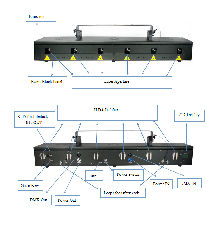 Dj laser lights 6 head strobe stage lighting laser for night club