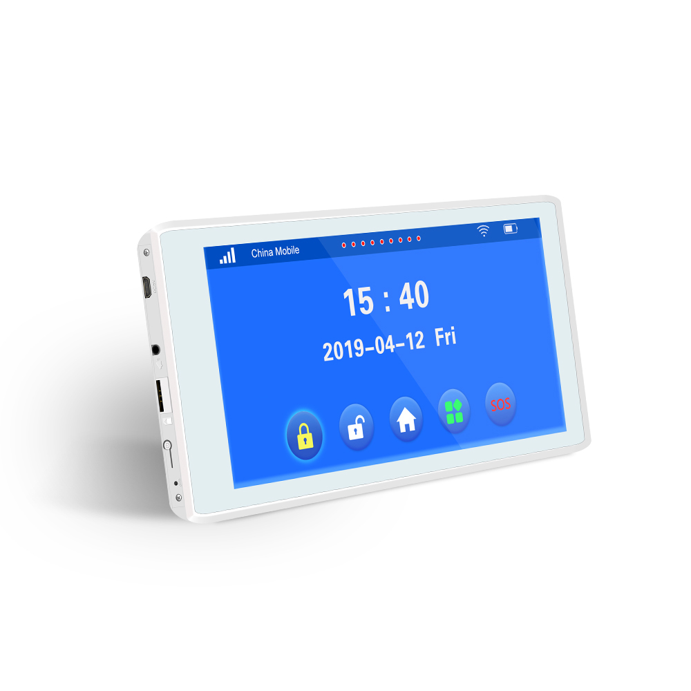 7 inch full screen APP 3G WIFI Home security alarm system with 99 wireless zones support camera anti theft alarM