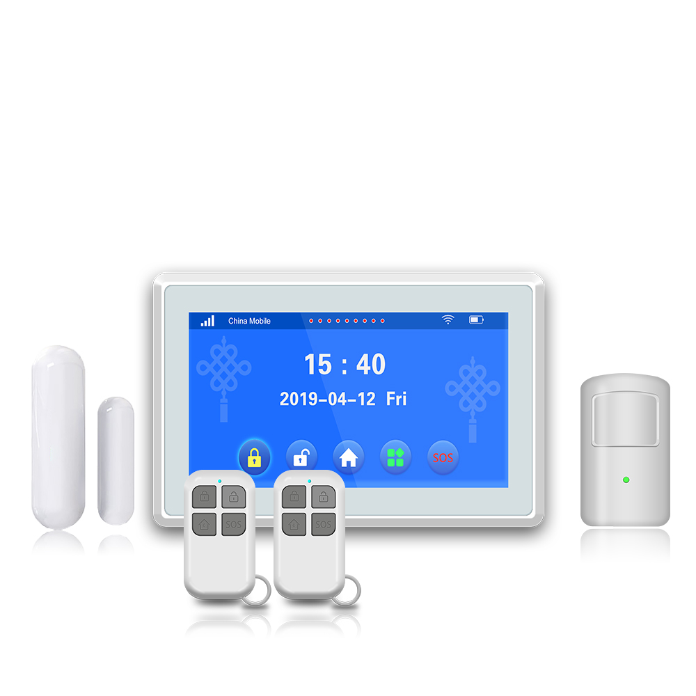 7 inch full screen APP 3G WIFI Home security alarm system with 99 wireless zones support camera anti theft alarM