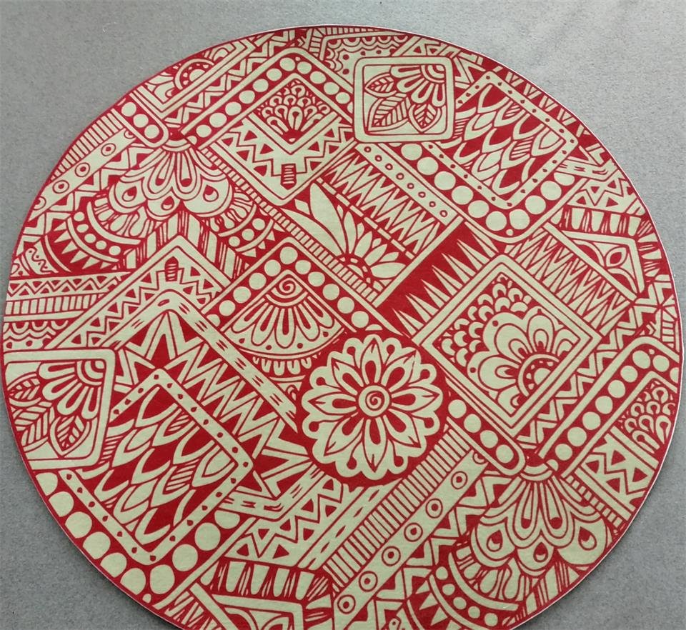 Round Carpet nonwoven Rug Round mat with black snow