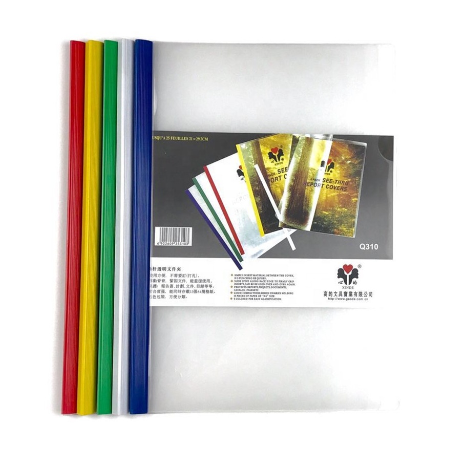 PP slide binder L shape transparent folders plastic file a4 stick