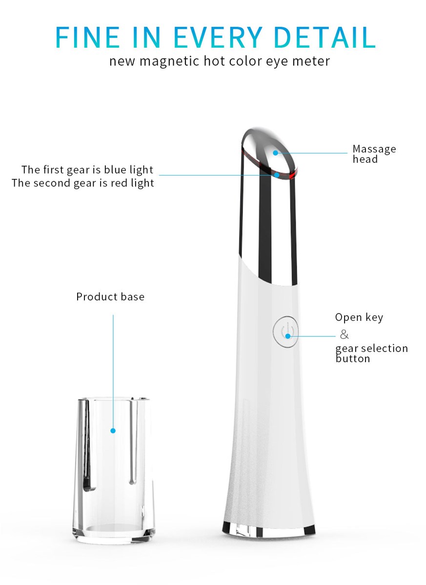 Electronic face beauty device antiwrinkle with hot and cold vibration photon therapy